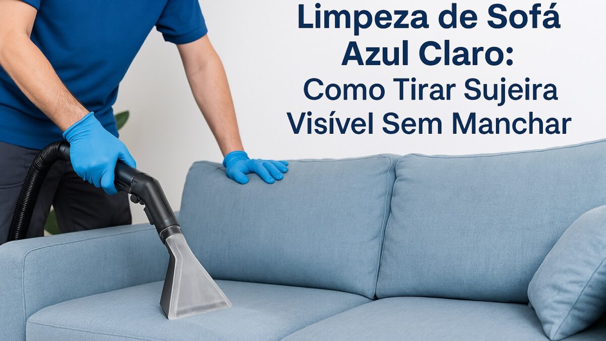 Limpeza de Sofá Azul Claro