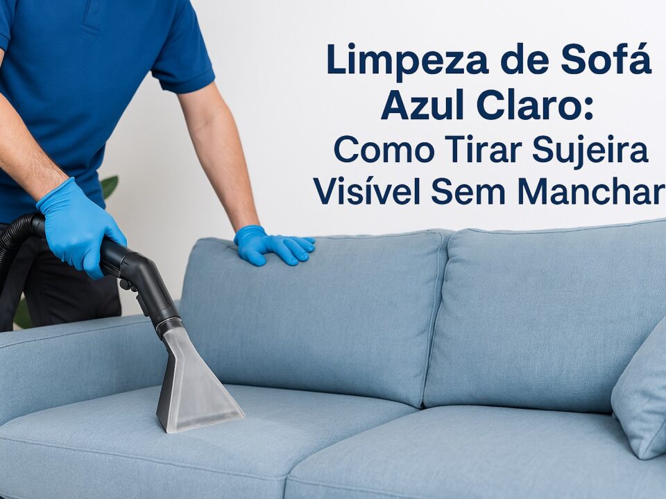 Limpeza de Sofá Azul Claro