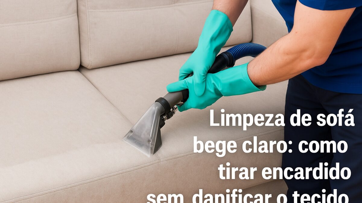 Limpeza de Sofá Bege Claro