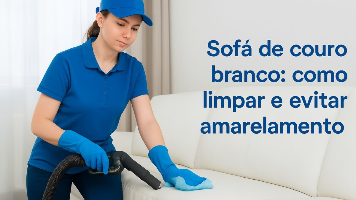 Sofá de Couro Branco