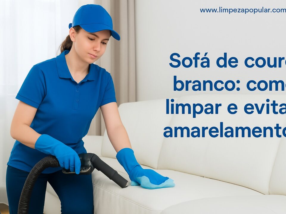 Sofá de Couro Branco